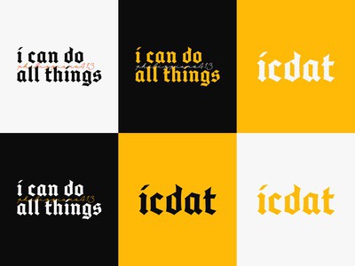 ICDAT 'I Can Do All Things' Logo Type Design brand identity logo design branding typeface brand design branding brand logos type design modern traditional old english logo design logo type logotype