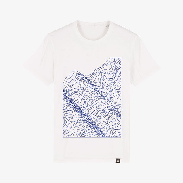 T-shirt blanc éco-responsable wave rock | Design minimaliste | tshirt minimal graphic - by Inknow #tshirt #simple #illustration #design