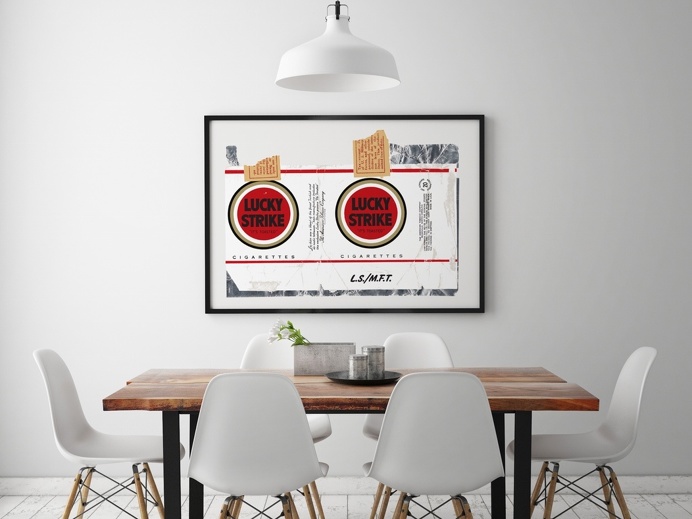 Lucky Strike Screen print foiled silver #original #screenprint #bytomlove