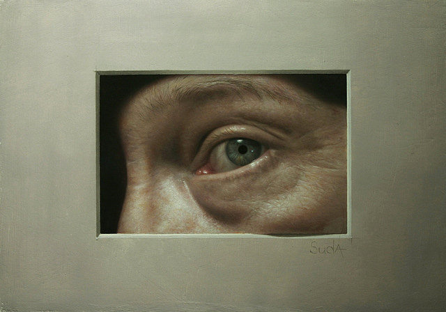 Escape Artist: Joshua Suda's Subjects Break Through the Surface | Hi-Fructose Magazine #escape #tear #through #design #surface #break #photography #eye #art #artist