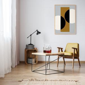 Outlined.cc Limited Edition Artwork Two Circles and a Rectangle geometric art print design artprint wallart