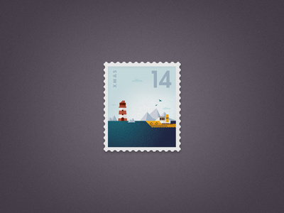 The Big Wide World // Stamp #ocean #stamp #iconset #icon #illustrator #lighthouse #texture #illustration #sea #shape #boat #xmas