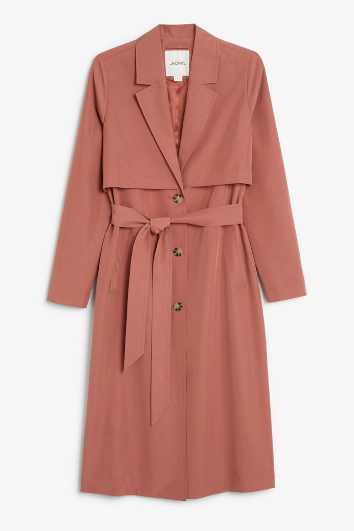 Soft trench coat - Peach jam - Coats & Jackets - Monki DE