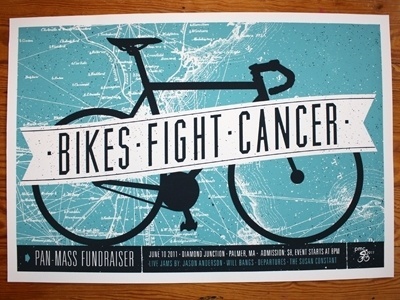 Dribbble - Pan-Mass Fundraiser Screen Print (15 x 22 #design #bike #typography