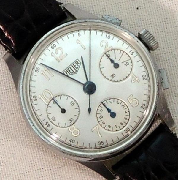 1940s Heuer Triple Reg Chronograph #analog #dial #mechanical #piece #time #watches