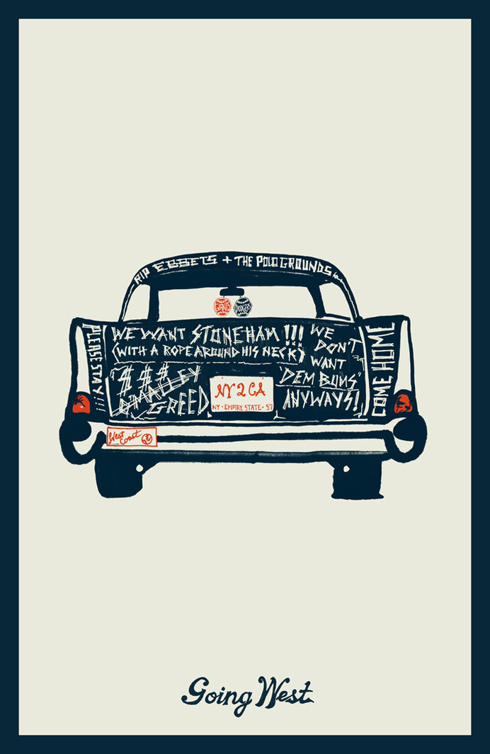 GOING WEST, Bases Loaded Series by Brian Lindstrom #illustration #drawn #hand #typography