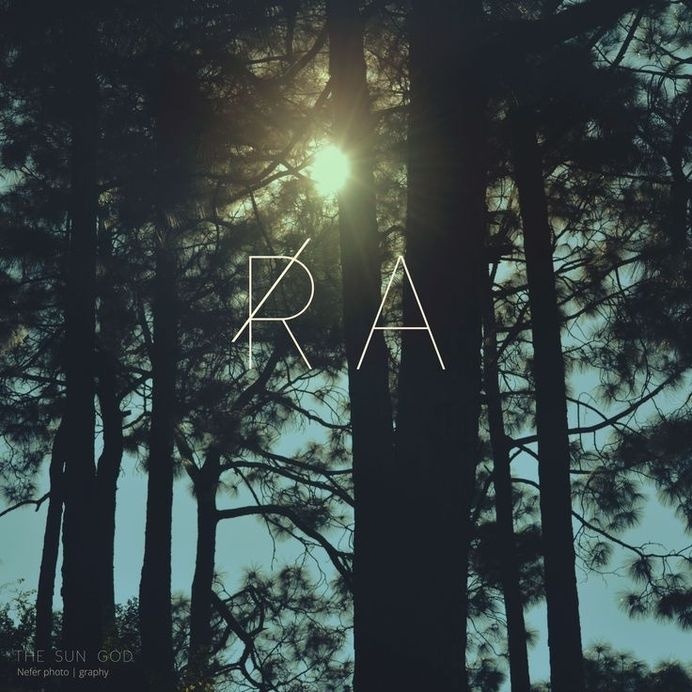 RA | The Sun God | #sun #sky #design #nature #light #trees #typography