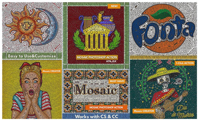 MOSAIC Photoshop Action | PsdDude
