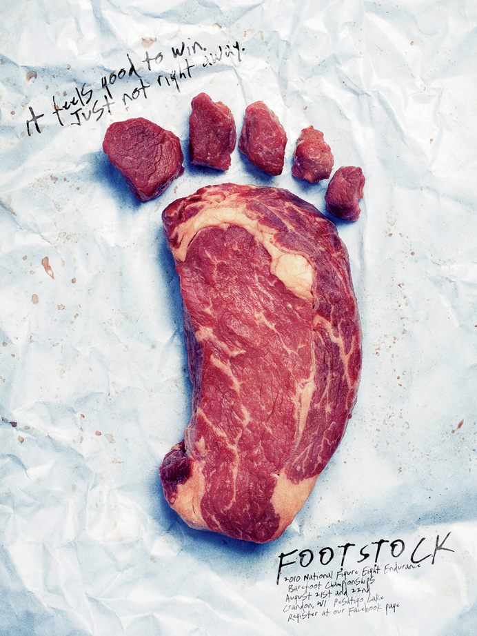 Footstock #foot #footstock #design #conceptual #typography #advertising #steak #peter #meat #photography #handwritten #poster #feet #bell
