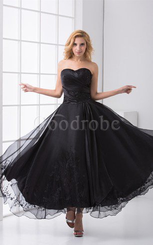 Robe de soirée avec sans manches longueur à cheville ligne a col en forme de cœur