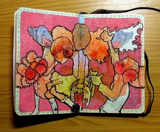 See . Saw on the Behance Network #pattern #rorschach #pink #orange #sketchbook