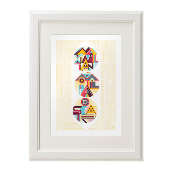 Three peas in a pod typographic large format poster #geometric #typography