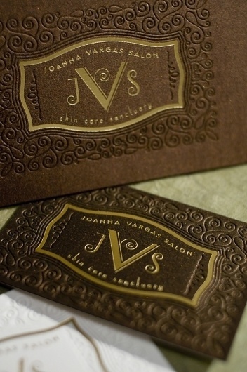 Joanna Vargas Salon Brand Identity and Makeover #brier #embossing #design #luxury #vintage #gold #logo #david #foil #typography