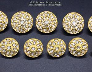 Sherwani Buttons - gold diamond polki kundan meena jadau jewellery