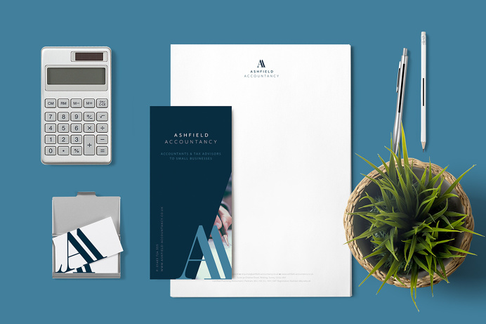 Ashfield Accountancy branding and stationery, made by Redspa
