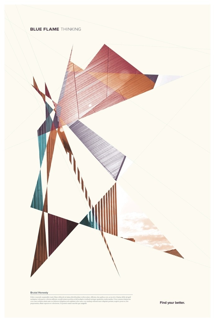 Promotional brand poster concept for Blue Flame Thinking #design #geometric #poster