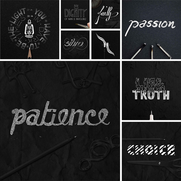 Artistic Typographic Artwork Illustrations