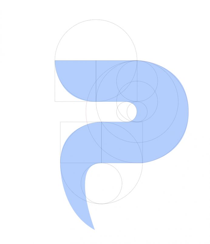 P Logo lettering by Huang Xiaoqi