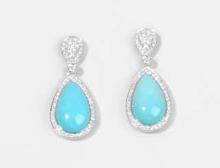 Turquoise And Diamond Earrings