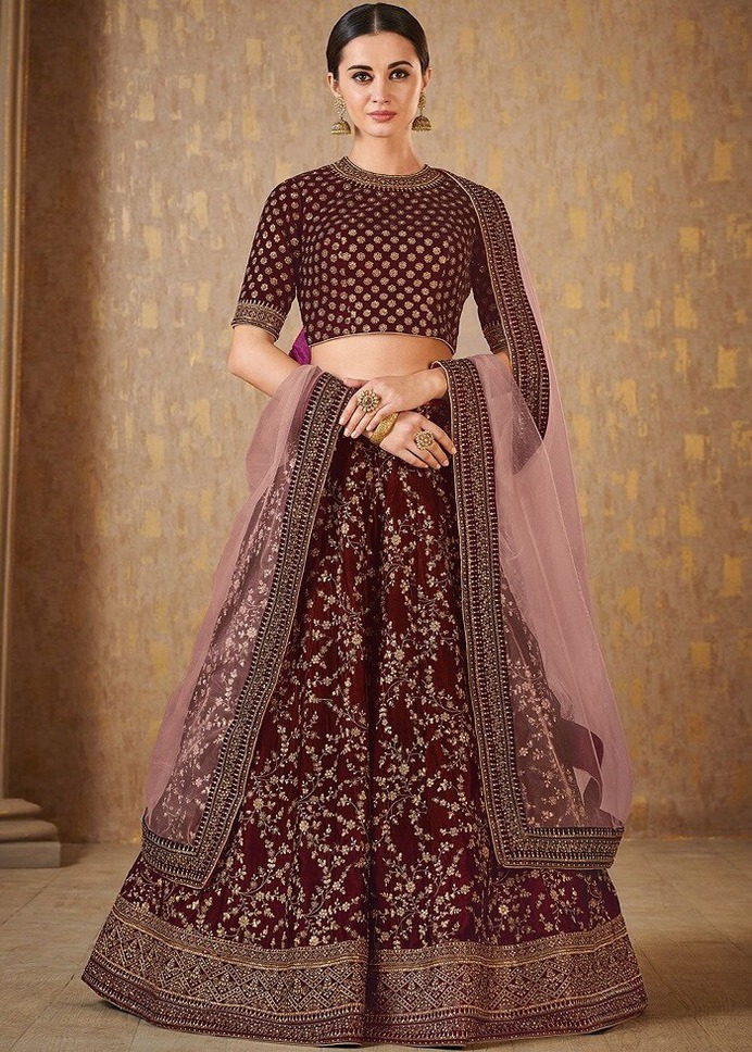 Maroon Velvet Blouse
