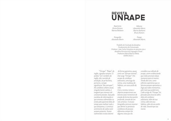 Unrape Magazine - editorial #layout #editorial #magazine