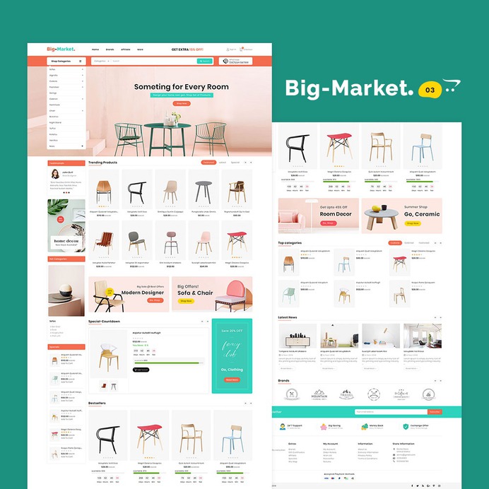 #BigMarket - #Opencart #Multipurpose #Responsive #Theme | #TemplateTrip #eCommerce #Website #Design #Template