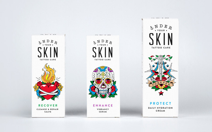 Packaging under you skin —Robot food #packaging #care #tatto #illustration #identity