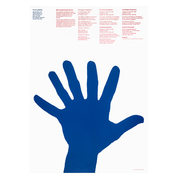 Poster: 20th ICOGRADA Seminar | Alan Fletcher #hand #poster
