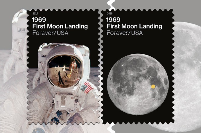 US Postal Service reveals stamps for moon landing 50th anniversary | collectSPACE