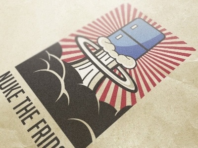 Dribbble - Nuke the Fridge by Carl Goldson #lgo #fridge #nuclear #illustration #vintage
