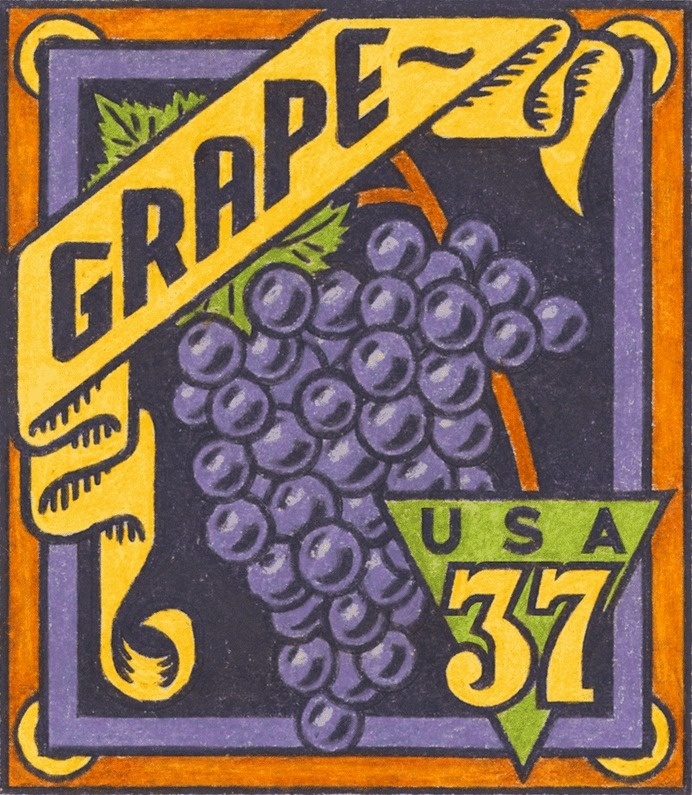 Michael Doret - 12 Years in the Making: Fruit & Vegetable Stamps for the USPS #post #stamp #usps #postage #label #grape #stick #usa #mail