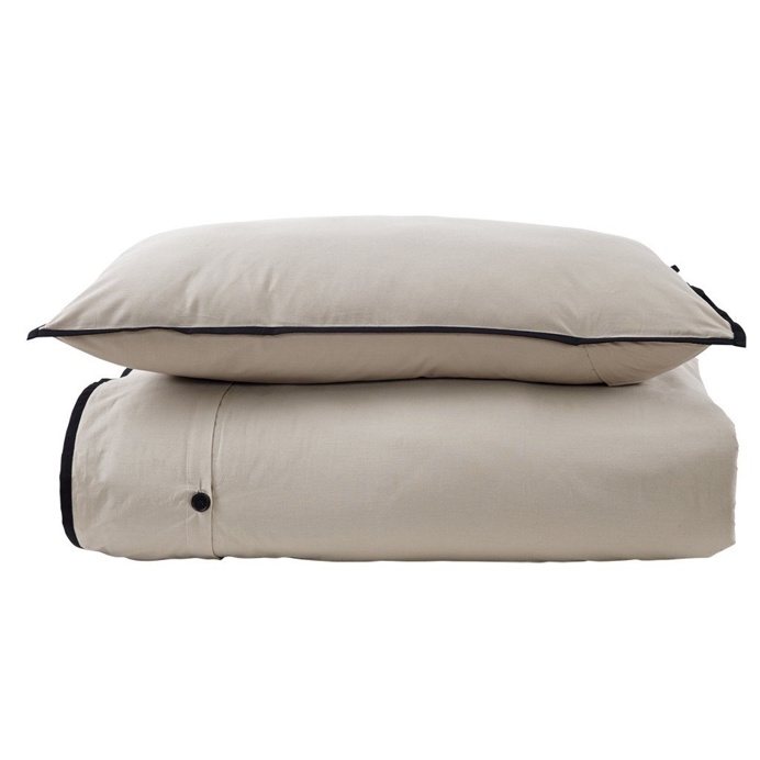 Jane Barrington 260TC Quilt Cover Set- Single, Taupe and Black