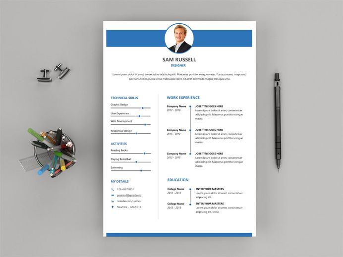 Free Modern Word Resume Template with Clean Design Layout