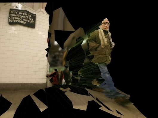 Fragments of time and space recorded with Kinect+SLR on NYC Subway [openFrameworks, Kinect] by @obviousjim + @alexicon3000 | CreativeApplications.Net #camera #projection