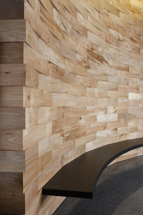 Salvaged wood feature wall by Meyer Wells by SpicySugar #wood #raw #reclaimed