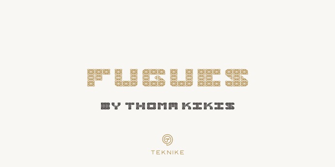 Fugues typeface (font) designed by Thoma Kikis. Teknike.com - #fugues #typeface #font #kikis #thomakikis #stencil #solid #sans #capitals #caps #lettering #greek #latin #teknike