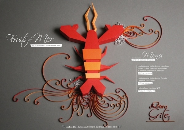 Lobster for Dinner on the Behance Network #layout #sculpture #paper