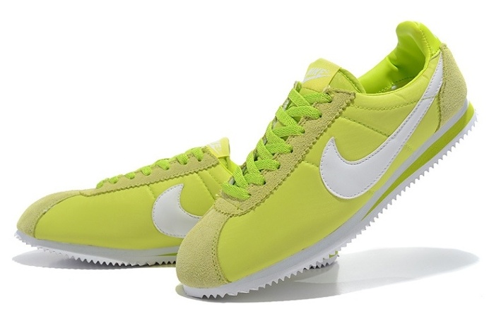Nike Cortez Classic Nylon Womens Light Green White