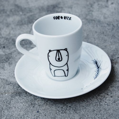filiżanka espresso misio Dom DecoBazaar #espresso #glass #coffee #bear #forest