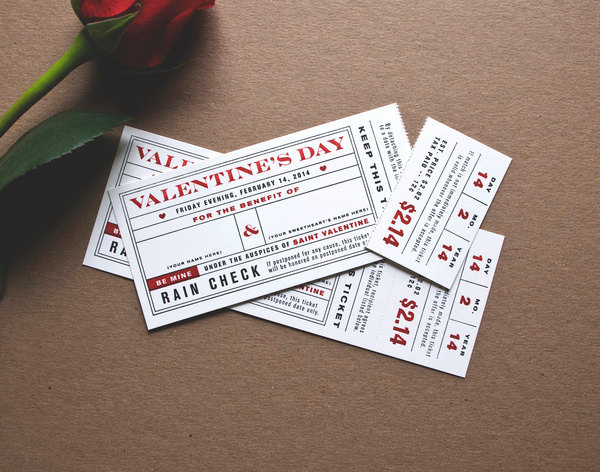 Letterpress Valentine's Day Ticket by DetroitWoodTypeCo on Etsy #valentines #design #letterpress #vintage #valentine #day #love #ticket