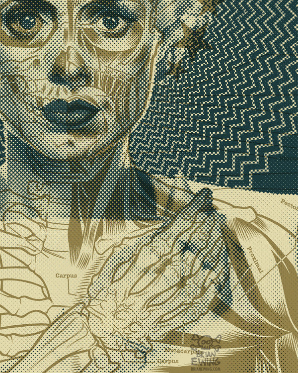 Brian Ewing BLOG | SWANS gig poster #skeleton #swans
