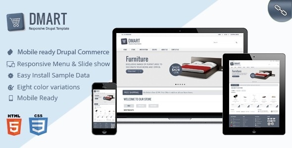 Dmart - Drupal commerce Theme #interior #commerce #responsive #design #clean #store #ecommerce #furniture #brown #theme #drupal #minimal #gray #mobile #ready #online