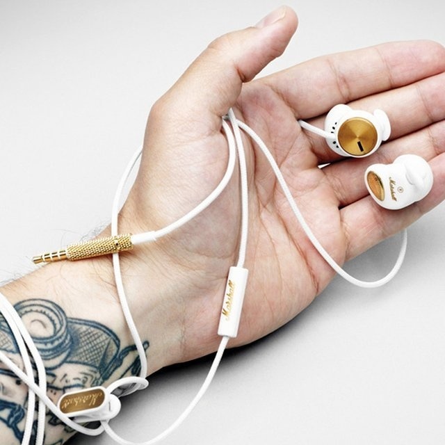 Marshall Minor White In-Ear Headphones #tech #flow #gadget #gift #ideas #cool