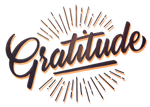 "Gratitude" Lino Print By Peter Kortleve #lettering #printmaking #print #lino #type #linocut
