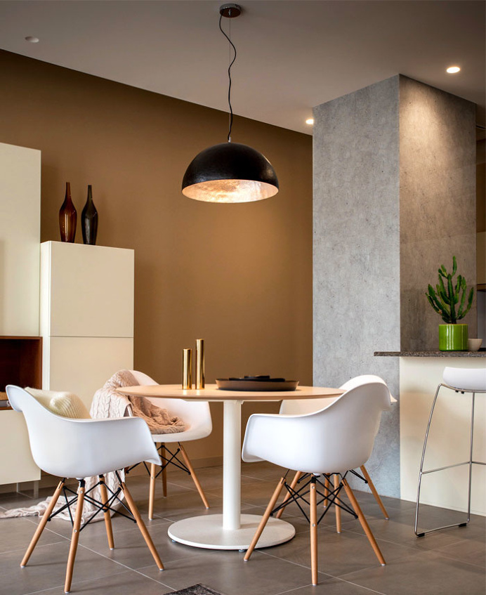 Studio Apartment with Warm Organic Color Scheme and Materials - InteriorZine