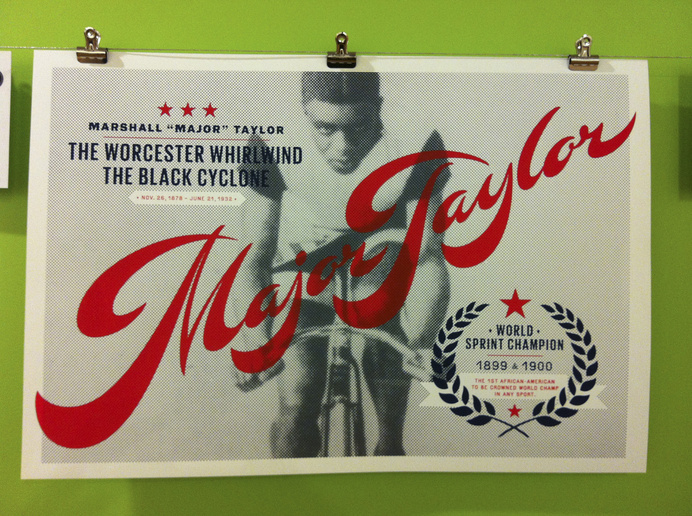 Script Font in "Major Taylor" | Typophile #halftone #card #black #poster #cycling #typography