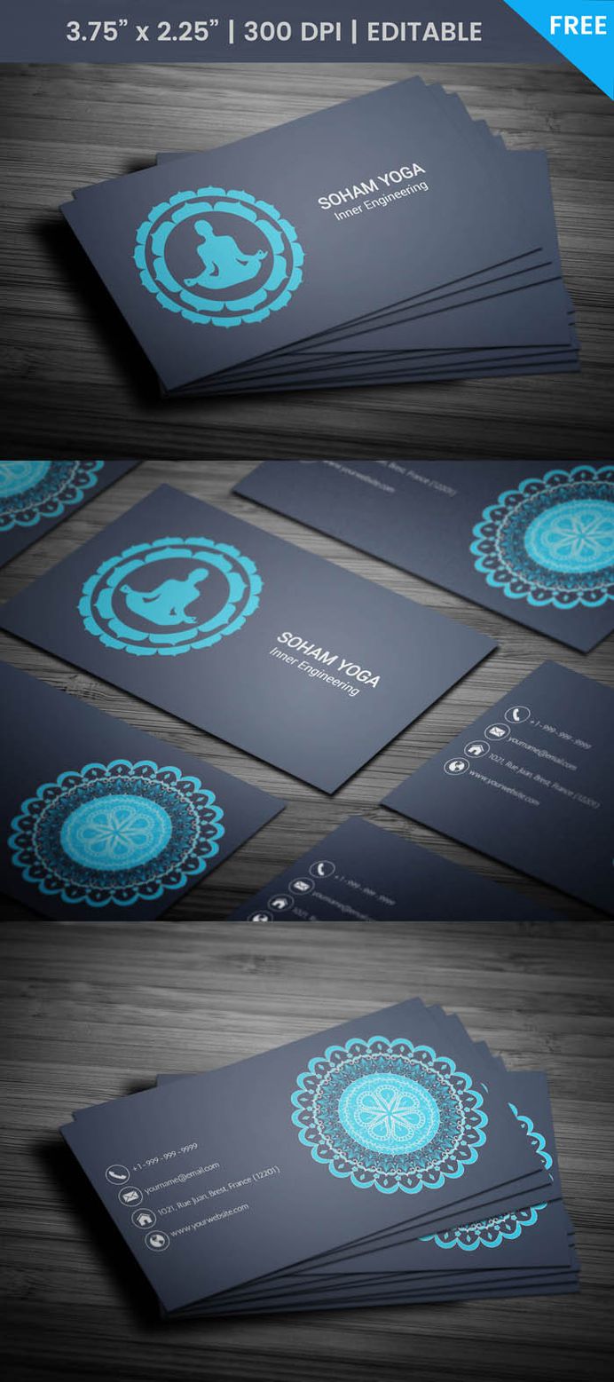 Free Yoga Class Business Card Template