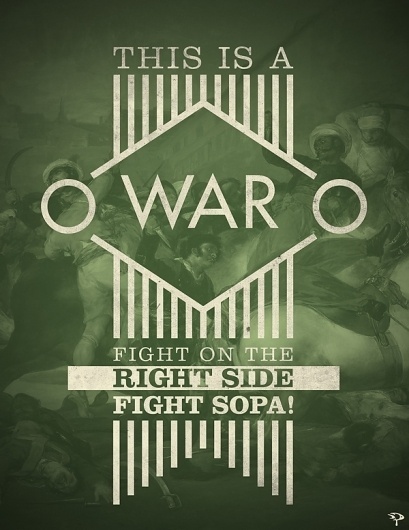 V - Anti-SOPA Campaign on the Behance Network #fight #war #sopa #poster