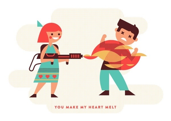 You Make My Heart Melt #heart #flames #valentines #luke #illustration #bott #love