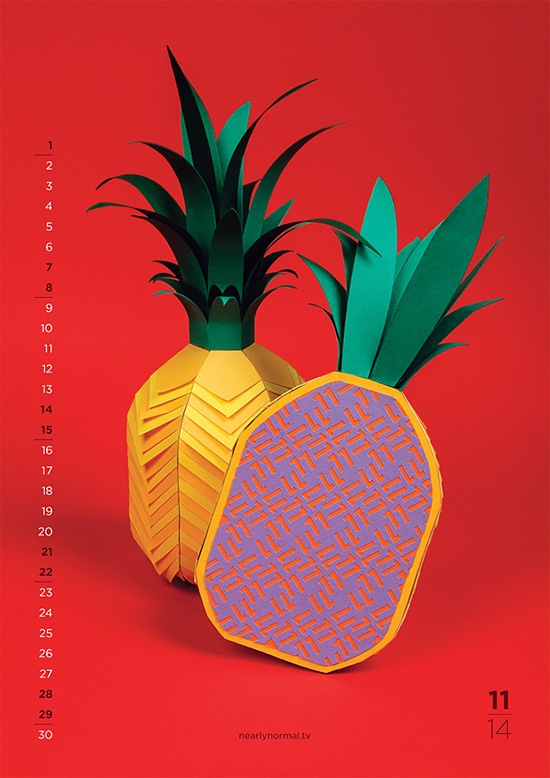 New Flavours: 2014 Calendar by Nearly Normal | Inspiration Grid | Design Inspiration #fruit #paper #tropical